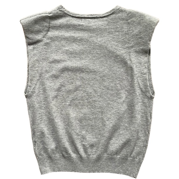 Nasty Gal Structured Shoulder Knit Top Grey Sleeveless Vest - Picture 3 of 5